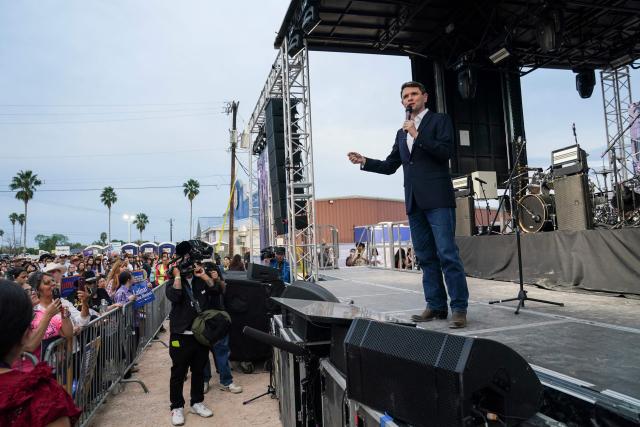 Democratic senatorial candidate James Talarico, speaks during a joint campaign event in Weslaco, Texas on October 25, 2026. Texas Democratic candidates for the midterm elections participate in joint campaign event ahead of the November 3 midterm elections (Photo by Gabriel V. Cardenas / AFP)