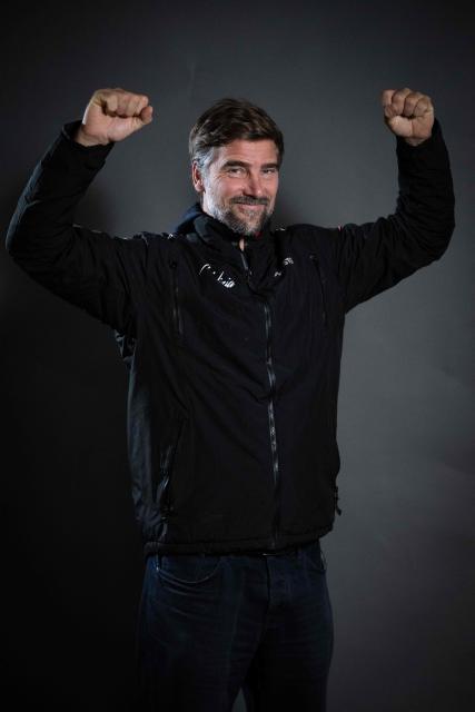 "Malizia 4" IMOCA class's German sailor Boris Herrmann poses for a photo session in Saint-Malo, western France on October 16, 2026, a few days ahead of the start of the 13th Route du Rhum - Destination Guadeloupe. From Saint-Malo in Brittany to Pointe-à-Pitre in Guadeloupe,115 skippers across 6 classes will take the start on November 1, 2026, in this solo transatlantic sailing race. (Photo by Martin BUREAU / AFP)