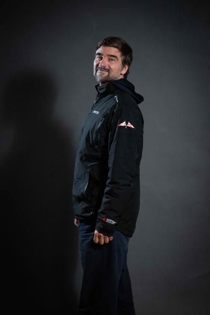 "Malizia 4" IMOCA class's German sailor Boris Herrmann poses for a photo session in Saint-Malo, western France on October 16, 2026, a few days ahead of the start of the 13th Route du Rhum - Destination Guadeloupe. From Saint-Malo in Brittany to Pointe-à-Pitre in Guadeloupe,115 skippers across 6 classes will take the start on November 1, 2026, in this solo transatlantic sailing race. (Photo by Martin BUREAU / AFP)