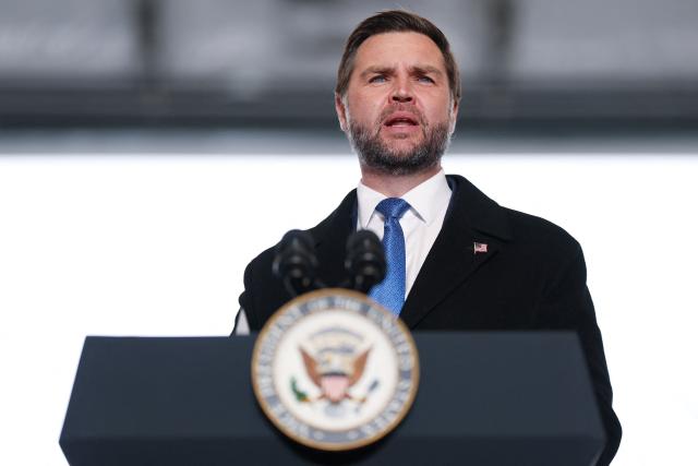 US Vice President JD Vance speaks at a midterm campaign rally at Boseman Yellowstone International Airport in Belgrade, Montana, on October 25, 2026. (Photo by Finn Gomez / POOL / AFP)