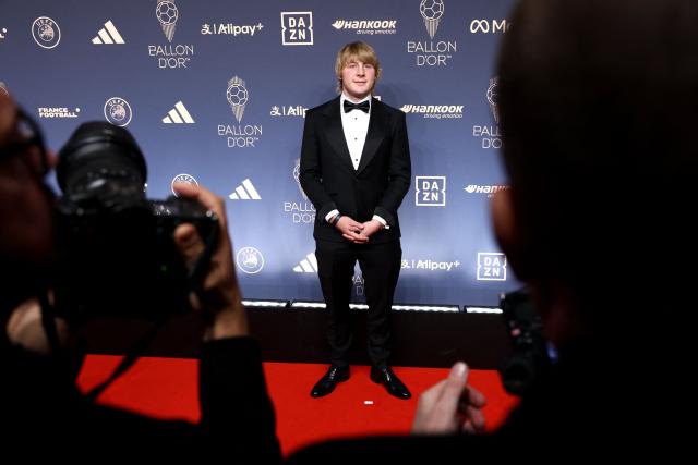 British mixed martial artist Paddy Pimblett poses upon their arrival to attend the 2026 Ballon d'Or France Football award ceremony at the Palladium Theatre in London on October 26, 2026. (Photo by Toby Shepheard / AFP)