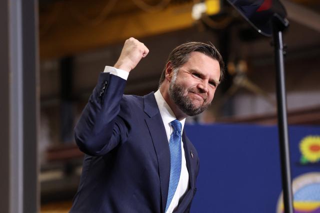 US Vice President JD Vance speaks during a midterm campaign rally in Topeka, Kansas on October 26, 2026. Vance is campaigning for US Senator Roger Marshall (R-KS). (Photo by Finn Gomez / POOL / AFP)