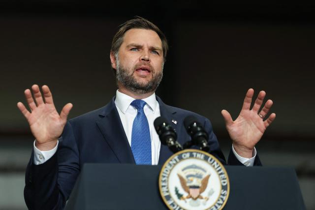 US Vice President JD Vance speaks during a midterm campaign rally in Topeka, Kansas on October 26, 2026. Vance is campaigning for US Senator Roger Marshall (R-KS). (Photo by Finn Gomez / POOL / AFP)
