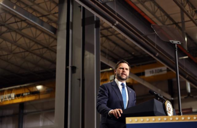 US Vice President JD Vance speaks during a midterm campaign rally in Topeka, Kansas on October 26, 2026. Vance is campaigning for US Senator Roger Marshall (R-KS). (Photo by Finn Gomez / POOL / AFP)