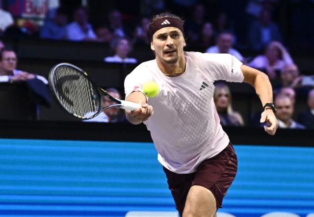 Germany’s Alexander Zverev returns the ball to Spain’s Martin Landaluce during the Erste Bank Open 2026 ATP 500 tennis tournament in Vienna, Austria, on October 27, 2026. (Photo by Joe Klamar / AFP)