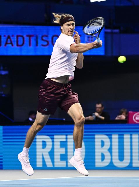 Germany’s Alexander Zverev returns the ball to Spain’s Martin Landaluce during the Erste Bank Open 2026 ATP 500 tennis tournament in Vienna, Austria, on October 27, 2026. (Photo by Joe Klamar / AFP)