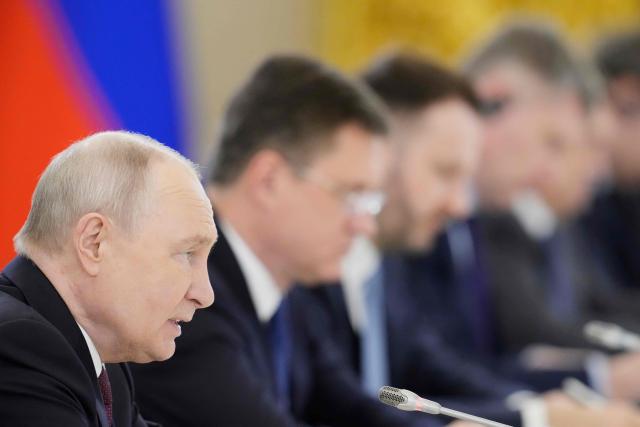 Russian President Vladimir Putin attends a meeting with Mozambique's President at the Grand Kremlin Palace in Moscow on October 27, 2026. (Photo by Pavel Bednyakov / POOL / AFP)