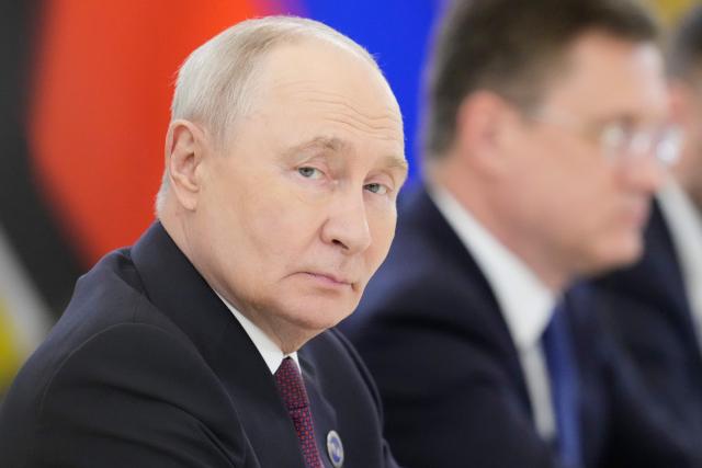 Russian President Vladimir Putin attends a meeting with Mozambique's President at the Grand Kremlin Palace in Moscow on October 27, 2026. (Photo by Pavel Bednyakov / POOL / AFP)