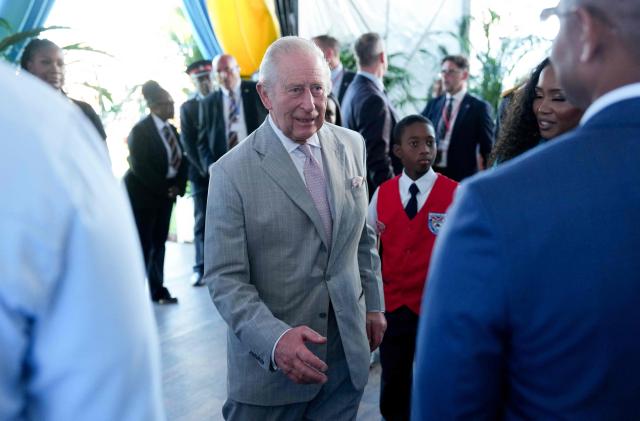Britain's King Charles III meets attendees during a youth rally at Clifford Park in Nassau, The Bahamas, on October 27, 2026. King Charles III is starting a Caribbean tour visiting The Bahamas, Guyana and finally Antigua & Barbuda, where he will attend the 28th Commonwealth Heads of Government Meeting (CHOGM). (Photo by Ben Stansall / POOL / AFP)