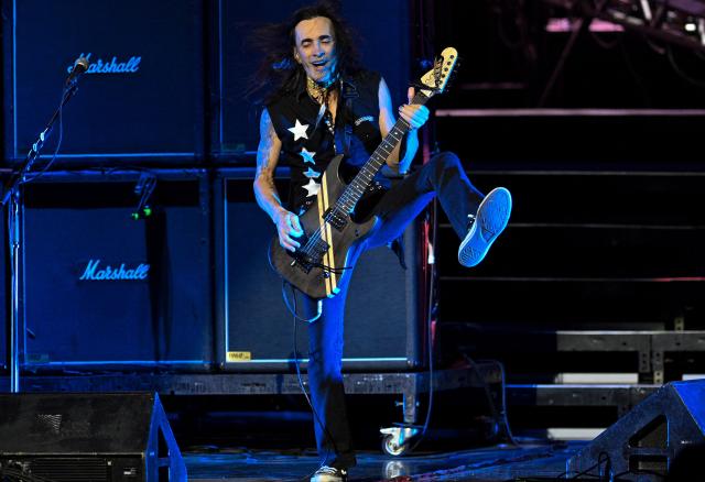 US singer Nuno Bettencourt from the band Extreme performs ahead of Def Leppard's concert at Parque Viva, Alajuela, Costa Rica on October 27, 2026. (Photo by Ezequiel BECERRA / AFP)