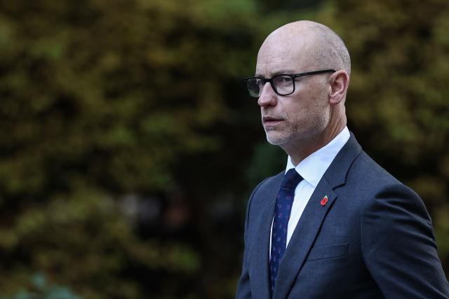 Britain's Wales Secretary Stephen Kinnock arrives to attend a cabinet meeting at Downing Street in central London on October 28, 2026, before Britain's Chancellor of the Exchequer John Healey presents the government's annual budget to parliament later in the day. Healey will unveil his first budget on October 28 as he juggles commitments to defence spending and easing household bills with little financial room to manoeuvre. (Photo by Henry NICHOLLS / AFP)