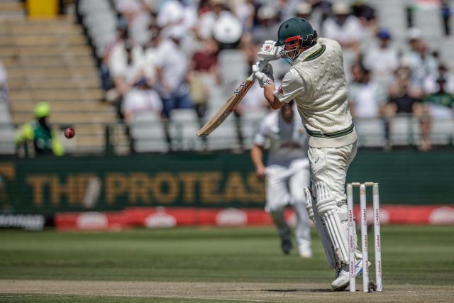 Australia's Travis Head plays a shot on day two of the third Test match between South Africa and Australia at Newlands stadium in Cape Town on October 28, 2026. (Photo by Marco Longari / AFP)