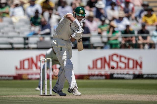 Australia's Matt Renshaw plays a shot on day two of the third Test match between South Africa and Australia at Newlands stadium in Cape Town on October 28, 2026. (Photo by Marco Longari / AFP)