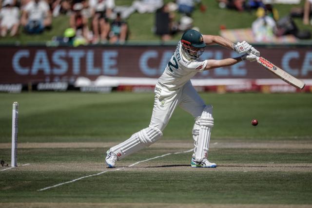 Australia's Cameron Green plays a shot on day two of the third Test match between South Africa and Australia at Newlands stadium in Cape Town on October 28, 2026. (Photo by Marco Longari / AFP)
