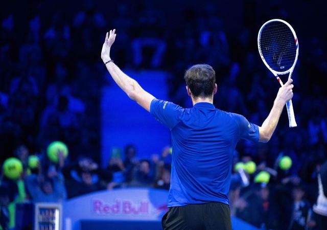 Russia's Daniil Medvedev celebrates after defeating Spain's Daniel Merida (not in picture) during the Erste Bank Open 2026 ATP 500 tennis tournament in Vienna, Austria, on October 28, 2026. (Photo by Joe Klamar / AFP)