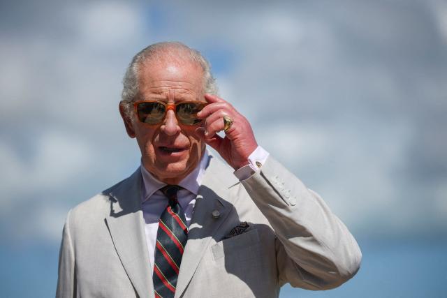 Britain's King Charles III looks on during a visit of the mangrove ecosystem at Bonefish Pond National Park in New Providence, Nassau, The Bahamas on October 28, 2026. King Charles III's Autumn Tour includes visits to The Bahamas, Guyana and Antigua and Barbuda. (Photo by Isabel Infantes / POOL / AFP)