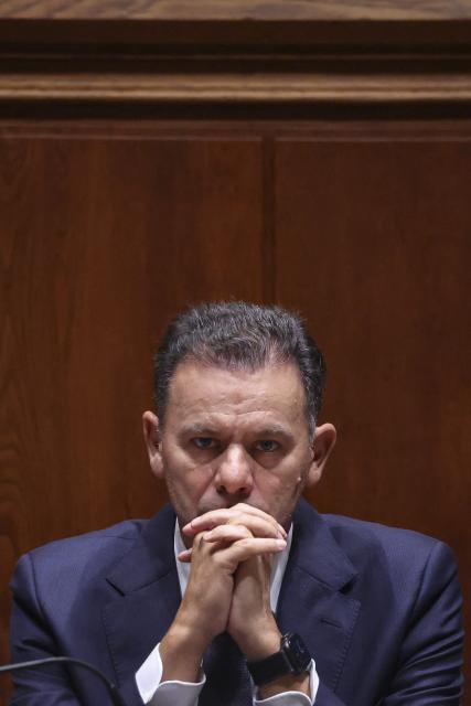 Portuguese Prime Minister Luis Montenegro attends the state budget debate at the Portuguese parliament in Lisbon, on October 28, 2026. (Photo by PATRICIA DE MELO MOREIRA / AFP)