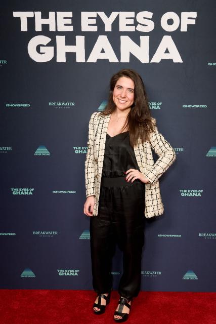 Greta Shoham attends "The Eyes of Ghana" premiere at AMC Citywalk in Universal City, California on October 28, 2026. (Photo by Unique Nicole / AFP)