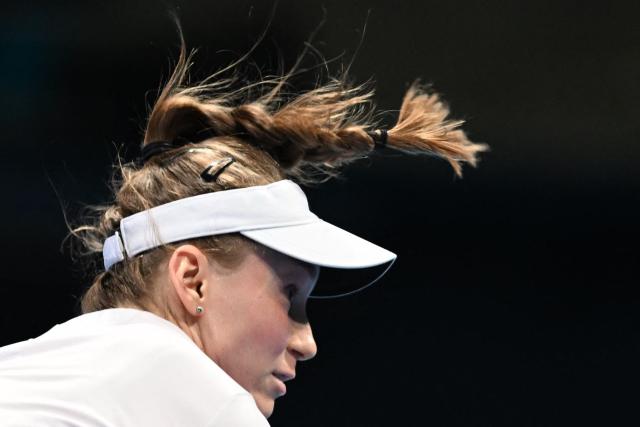 Kazakhstan's Elena Rybakina serves to Kazakhstan's Yulia Putintseva during the WTA Pan Pacific Open tennis tournament at Ariake Coliseum in Tokyo on October 29, 2026. (Photo by Rie KIKUCHI / AFP)