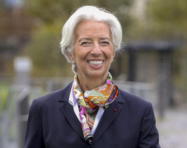 (FILES) Then new President of the European Central Bank (ECB) Christine Lagarde arrives at the compound of the ECB headquarters in Frankfurt/Main, Germany, on November 4, 2019. Christine Lagarde is to step down as President of the ECB on February 7, 2027, it was announced on October 29, 2026. (Photo by Daniel ROLAND / AFP)