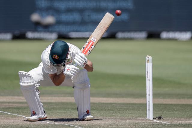 Australia's Cooper Connolly ducks under a ball on day three of the third Test match between South Africa and Australia at Newlands stadium in Cape Town on October 29, 2026. (Photo by Marco Longari / AFP)