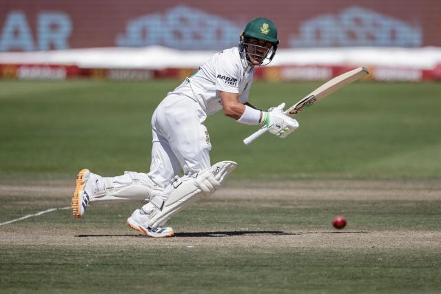 South Africa's Marques Ackerman watches the ball after playing a shot on day three of the third Test match between South Africa and Australia at Newlands stadium in Cape Town on October 29, 2026. (Photo by Marco Longari / AFP)
