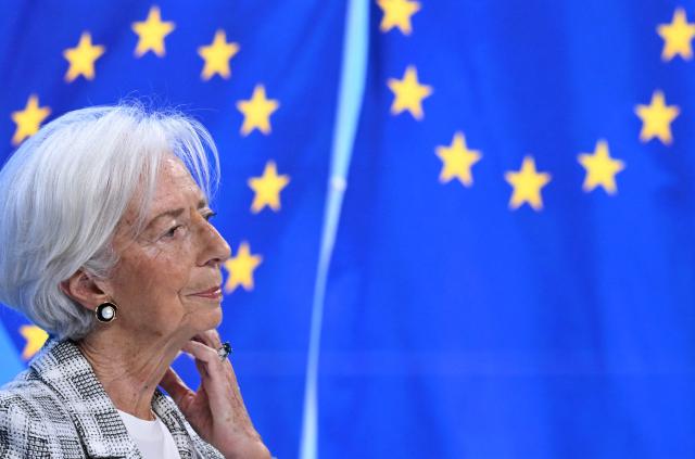 European Central Bank (ECB) President Christine Lagarde addresses a press conference on the Eurozone's monetary policy at the headquarters of the European Central Bank (ECB) in Frankfurt am Main, western Germany, on October 29, 2026. The ECB announced that it will hold the key interest rate steady at 2.5%. (Photo by Kirill KUDRYAVTSEV / AFP)