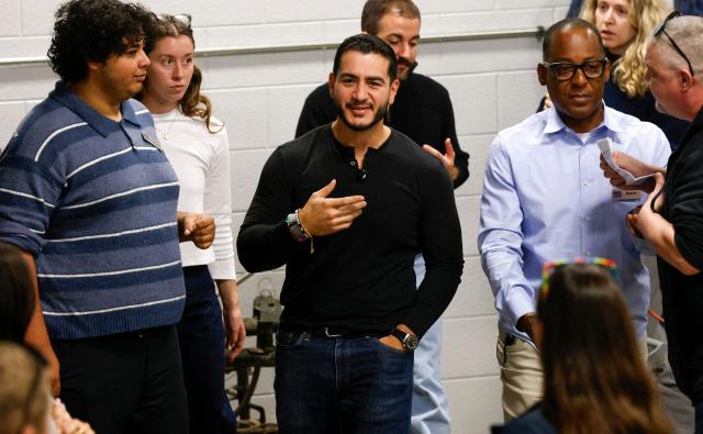 Michigan Democrat senatorial candidate Abdul El-Sayed arrives to speak at a union hall in Jackson, Michigan, on October 29, 2026. Michigan Democratic Senate candidate Abdul El-Sayed, a progressive Democrat, is running against Republican Mike Rogers for a seat in the US Senate. (Photo by JEFF KOWALSKY / AFP)