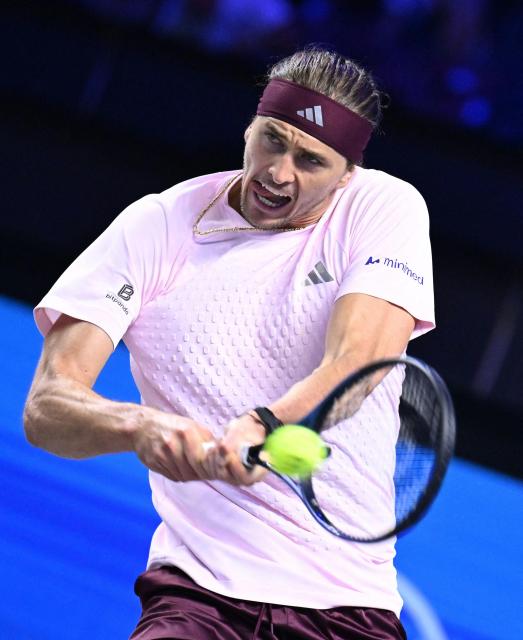 Germany's Alexander Zverev plays the ball to Netherland's Tallon Griekspoor (not pictured) at the Erste Bank Open 2026 ATP 500 tennis tournament in Vienna, Austria, on October 29, 2026. (Photo by HELMUT FOHRINGER / APA / AFP) / Austria OUT