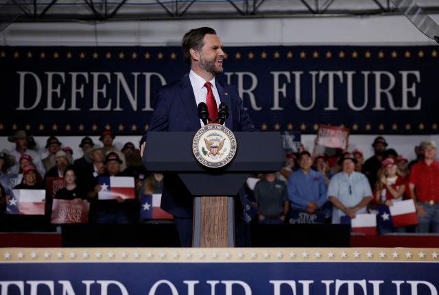 US Vice President JD Vance speaks at a midterm campaign rally at JRJ Construction in Weatherford, Texas on October 29, 2026. (Photo by Evan Vucci / POOL / AFP)