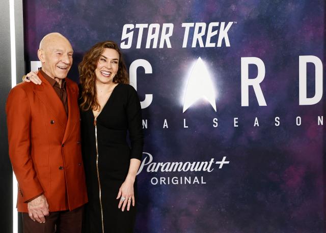 (FILES) English actor Sir Patrick Stewart and his wife Sunny Ozell arrive for the Los Angeles premiere of the final season of "Star Trek: Picard" at the TCL Chinese Theater in Hollywood, California, on February 9, 2023. Patrick Stewart, the British Shakespearean actor who became a Hollywood megastar through "Star Trek" and the "X-Men" franchises has died, an official statement said on October 29. "We announce with great sorrow the passing of Sir Patrick Stewart yesterday at his home in Los Angeles, in the loving care of his beloved wife Sunny, following a brief and poignant journey with Alzheimer's Disease and Lewy Body Dementia," the statement said. (Photo by Michael Tran / AFP)