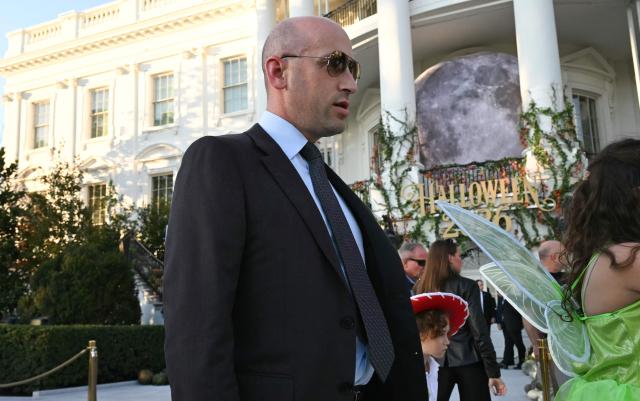 White House Deputy Chief of Staff Stephen Miller attends a Halloween party at the White House in Washington, DC, on October 29, 2026. (Photo by SAUL LOEB / AFP)
