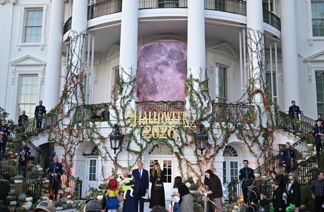 US President Donald Trump and US First Lady Melania Trump host Halloween at the White House in Washington, DC, on October 29, 2026. (Photo by Oliver Contreras / AFP)