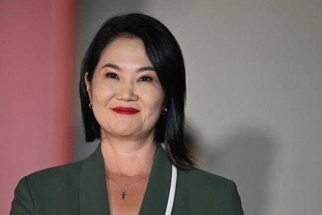 Peru's President Keiko Fujimori attends an official reception at the Presidential House in San Salvador on October 29, 2026. (Photo by MARVIN RECINOS / AFP)