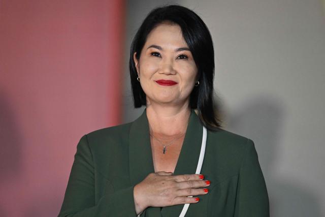 Peru's President Keiko Fujimori attends an official reception at the Presidential House in San Salvador on October 29, 2026. (Photo by MARVIN RECINOS / AFP)