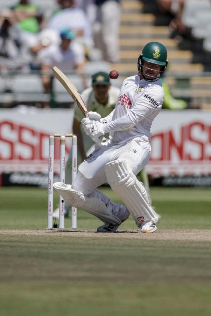 South Africa's Matthew Breetzke ducks a ball on day four of the third Test match between South Africa and Australia at Newlands stadium in Cape Town on October 30, 2026. (Photo by Marco Longari / AFP)