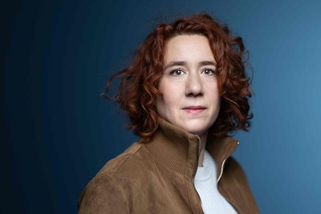 French actress, director, and screenwriter Lauriane Escaffre, poses during a photo session in Paris on October 29, 2026. (Photo by JOEL SAGET / AFP)