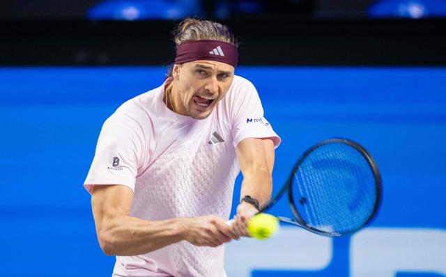 Germany's Alexander Zverev returns the ball to Britain's Arthur Frey (not pictured) during the quarter-final match at the Erste Bank Open 2026 ATP 500 tennis tournament in Vienna, Austria, on October 30, 2026. (Photo by GEORG HOCHMUTH / APA / AFP) / Austria OUT