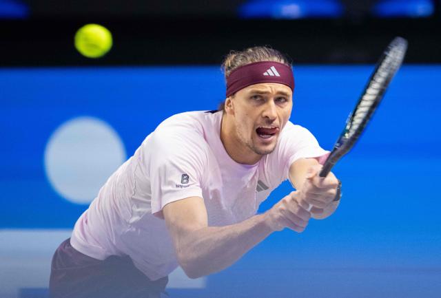 Germany's Alexander Zverev returns the ball to Britain's Arthur Frey (not pictured) during the quarter-final match at the Erste Bank Open 2026 ATP 500 tennis tournament in Vienna, Austria, on October 30, 2026. (Photo by GEORG HOCHMUTH / APA / AFP) / Austria OUT