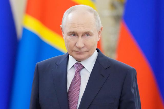 Russia's President Vladimir Putin arrives for talks with Democratic Republic of the Congo's president on the sidelines of the Russia-Africa summit in Moscow on October 30, 2026. (Photo by Pavel Bednyakov / POOL / AFP)