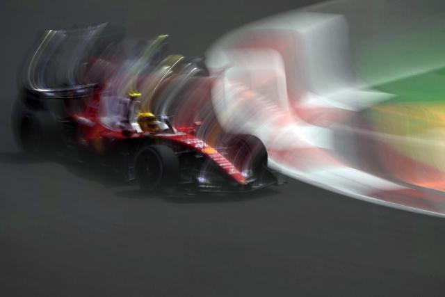 Ferrari's British driver Lewis Hamilton races during the first practice session of the Mexico City Formula One Grand Prix at the Hermanos Rodriguez racetrack in Mexico City on October 30, 2026. (Photo by CARL DE SOUZA / AFP)