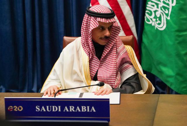 Saudi Arabia's Foreign Minister Faisal bin Farhan signs Expo 2030 Riyadh Participation Contract as he meets with US Secretary of State Marco Rubio (not pictured) during the G20 foreign ministers' meeting in Atlanta, Georgia on October 30, 2026. US Secretary of State Marco Rubio is hosting his G20 counterparts, including Russia's Sergei Lavrov, for talks that are expected to be fractious, with wars in Ukraine and Iran and surging energy prices fanning discord. The foreign ministers' meeting in Atlanta, taking place just days before crucial US midterm elections, will set the stage for a December G20 leaders' summit in Miami at President Donald Trump's Doral resort. (Photo by Megan Varner / POOL / AFP)