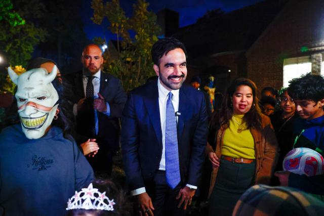 New York City Mayor Zohran Mamdani participates in a Halloween event at Bowne Park in Queens, New York, on October 30, 2026. (Photo by Jeenah Moon / POOL / AFP)