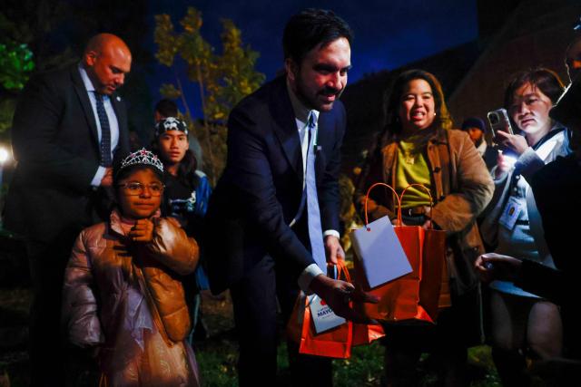 New York City Mayor Zohran Mamdani participates in a Halloween event with kids at Bowne Park in Queens, New York, on October 30, 2026. (Photo by Jeenah Moon / POOL / AFP)