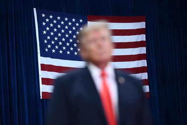 US President Donald Trump speaks at a midterm campaign rally at the Ocean Center in Daytona Beach, Florida on October 30, 2026. (Photo by Brendan SMIALOWSKI / AFP)