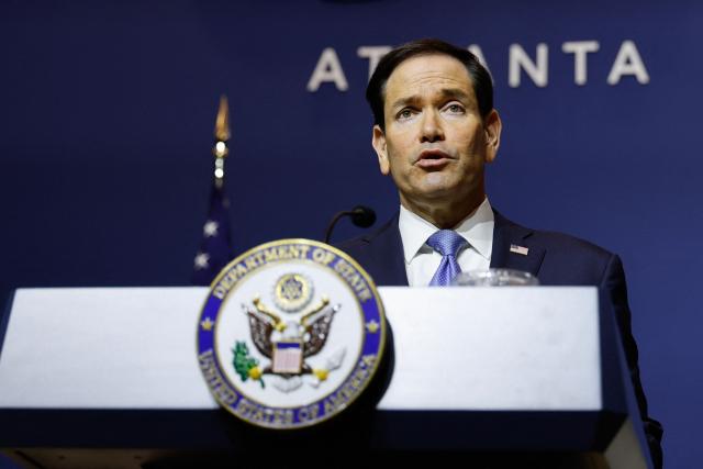 US Secretary of State Marco Rubio speaks at a news conference during the G20 foreign ministers' meeting in Atlanta, Georgia, on October 31, 2026. US Secretary of State Marco Rubio is hosting his G20 counterparts, including Russia's Sergei Lavrov, for talks that are expected to be fractious, with wars in Ukraine and Iran and surging energy prices fanning discord. The foreign ministers' meeting in Atlanta, taking place just days before crucial US midterm elections, will set the stage for a December G20 leaders' summit in Miami at President Donald Trump's Doral resort. (Photo by Erik S. Lesser / AFP)