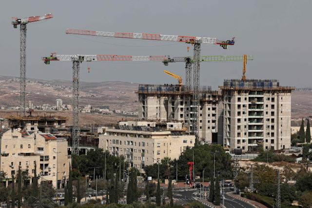 This photograph shows a construction site in the Israeli settlement of Pisgat Zeev, built in a suburb of the predominantly-Arab and Israeli-annexed east Jerusalem, on October 31, 2026. (Photo by AHMAD GHARABLI / AFP)