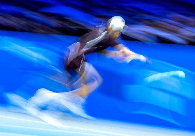 Australia’s Alex de Minaur returns the ball to Germany's Alexander Zverev (not pictured) during the semi-final match at the Erste Bank Open 2026 ATP 500 tennis tournament in Vienna, Austria, on October 31, 2026. (Photo by Joe Klamar / AFP)