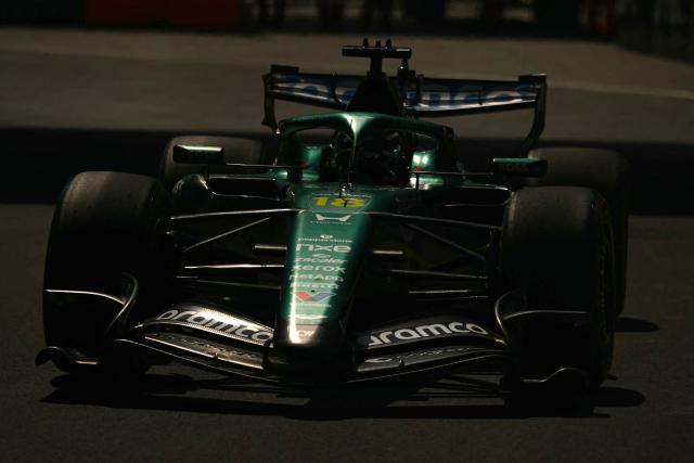 Aston Martin's Canadian driver Lance Stroll races during the third practice session of the Mexico City Formula One Grand Prix at the Hermanos Rodriguez racetrack in Mexico City on October 31, 2026. (Photo by CARL DE SOUZA / AFP)