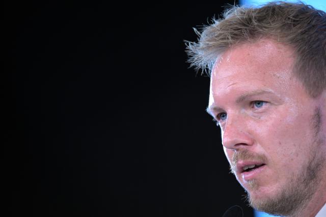 06 September 2024, North Rhine-Westphalia, Duesseldorf: Germany national coach Julian Nagelsmann speaks during a press conference ahead of the UEFA Nations League soccer matches against Hungary and the Netherlands. Photo: Federico Gambarini/dpa - WICHTIGER HINWEIS: Gemäß den Vorgaben der DFL Deutsche Fußball Liga bzw. des DFB Deutscher Fußball-Bund ist es untersagt, in dem Stadion und/oder vom Spiel angefertigte Fotoaufnahmen in Form von Sequenzbildern und/oder videoähnlichen Fotostrecken zu verwerten bzw. verwerten zu lassen.